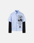 Striped Graphic Layered Long-Sleeve Shirt | Inflation Streetwear