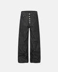 Button Detail Raw Baggy Jeans | Inflation Streetwear
