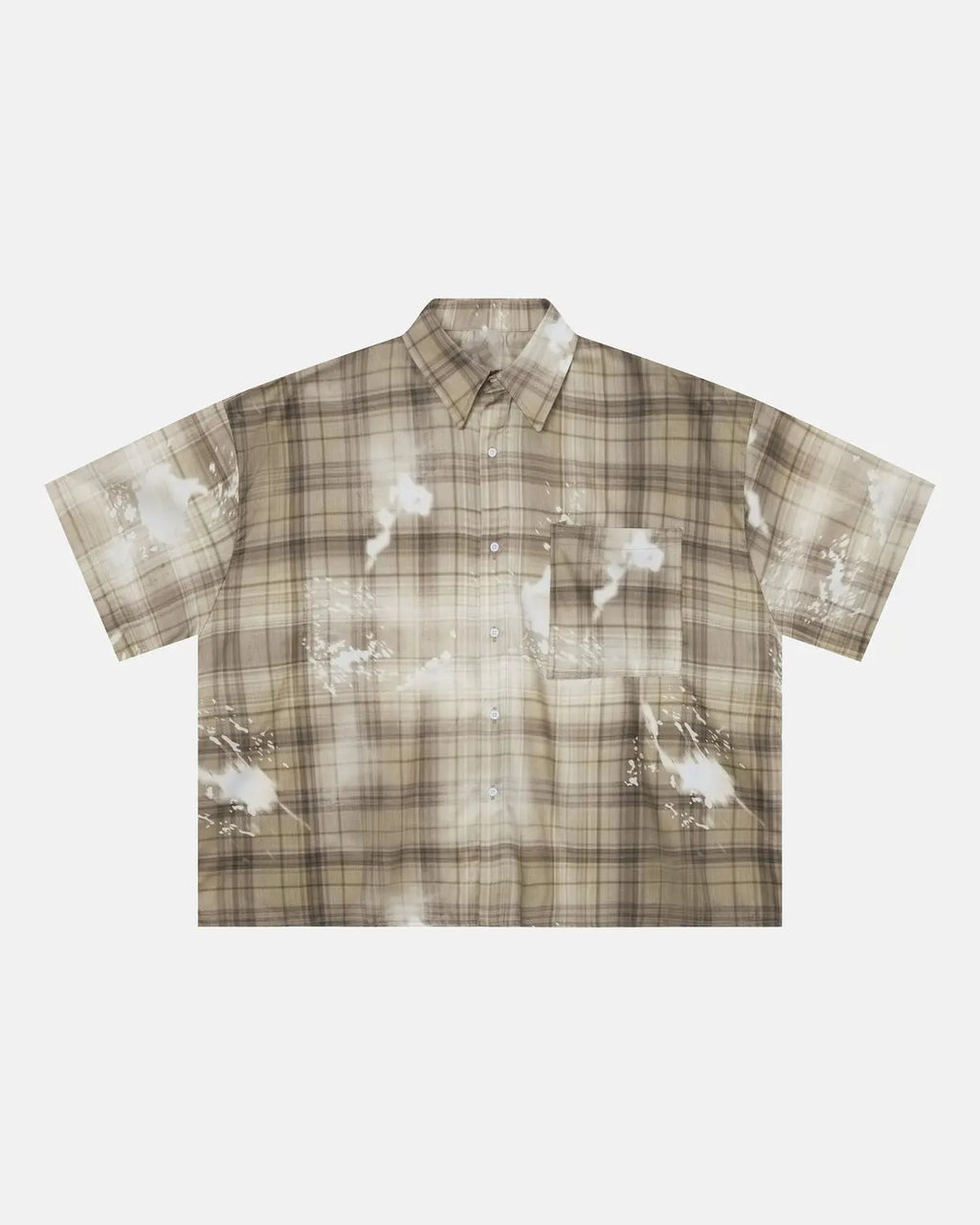 Boxy Tencel Washed Plaid Print Shirt | Inflation Streetwear