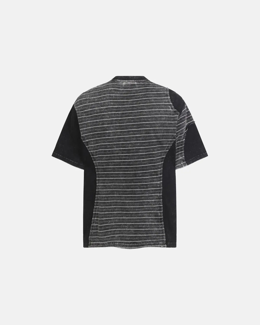 Striped Patchwork Washed T-Shirt | Inflation Streetwear