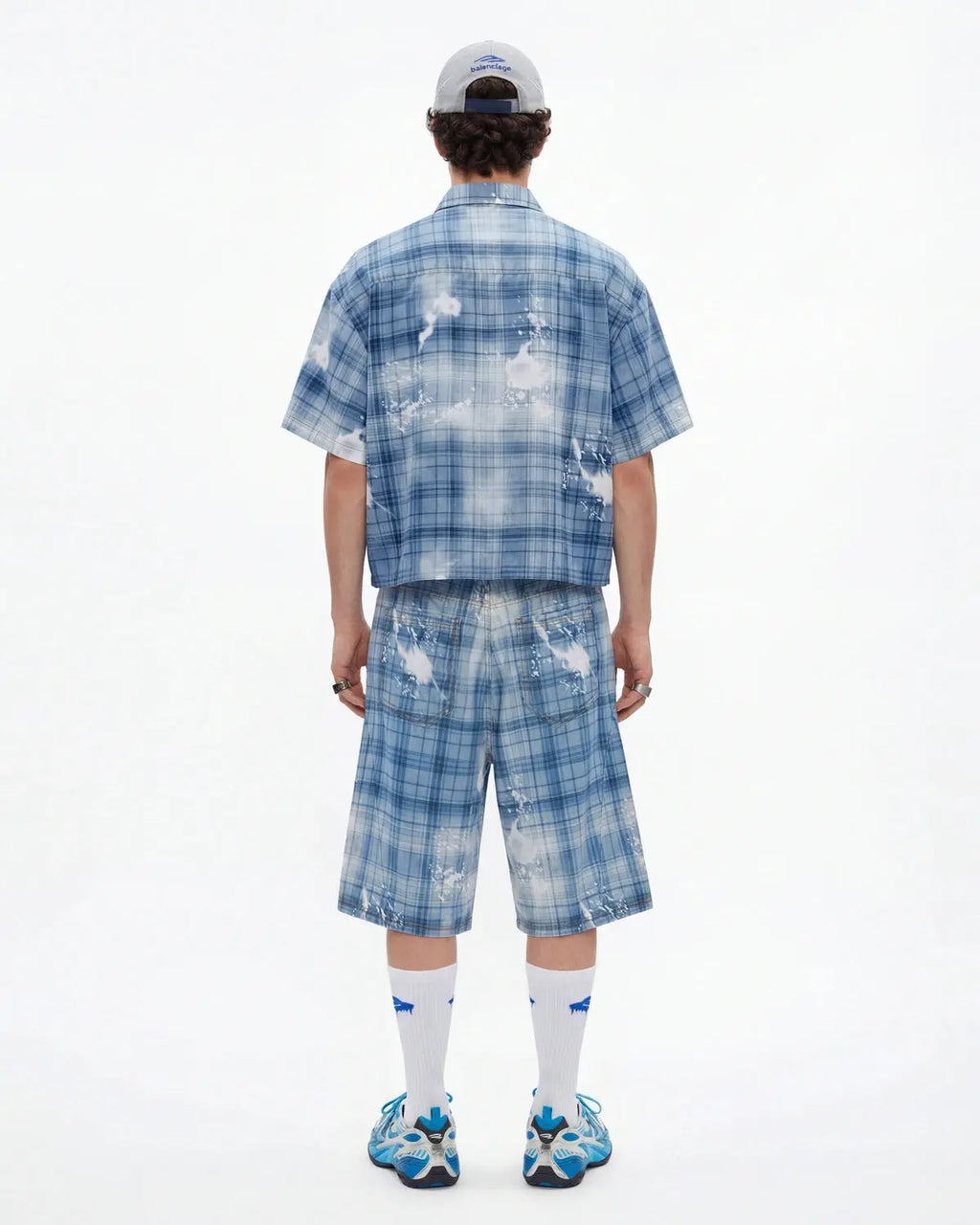 Boxy Tencel Washed Plaid Print Shirt | Inflation Streetwear