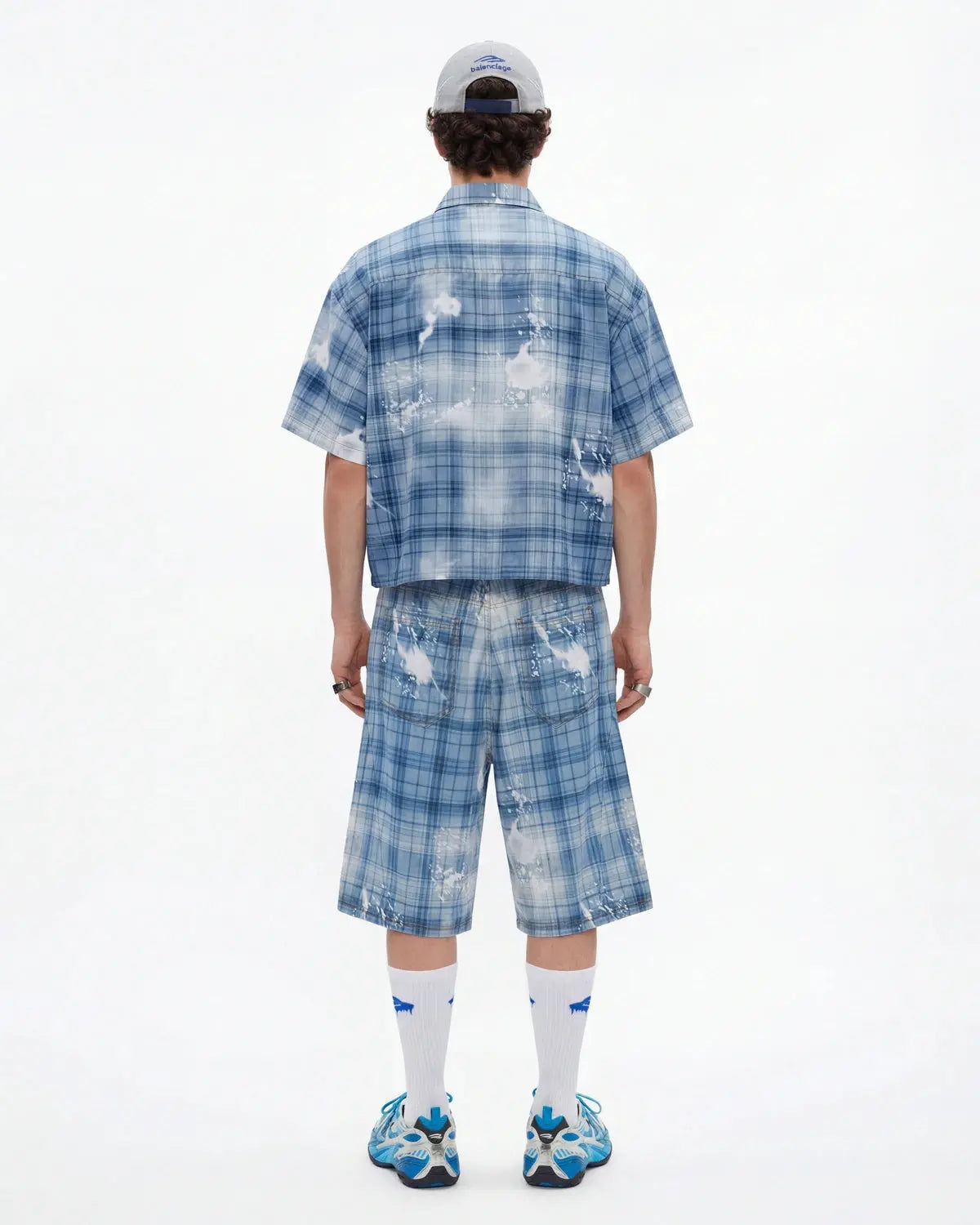 Boxy Tencel Washed Plaid Print Shirt | Inflation Streetwear
