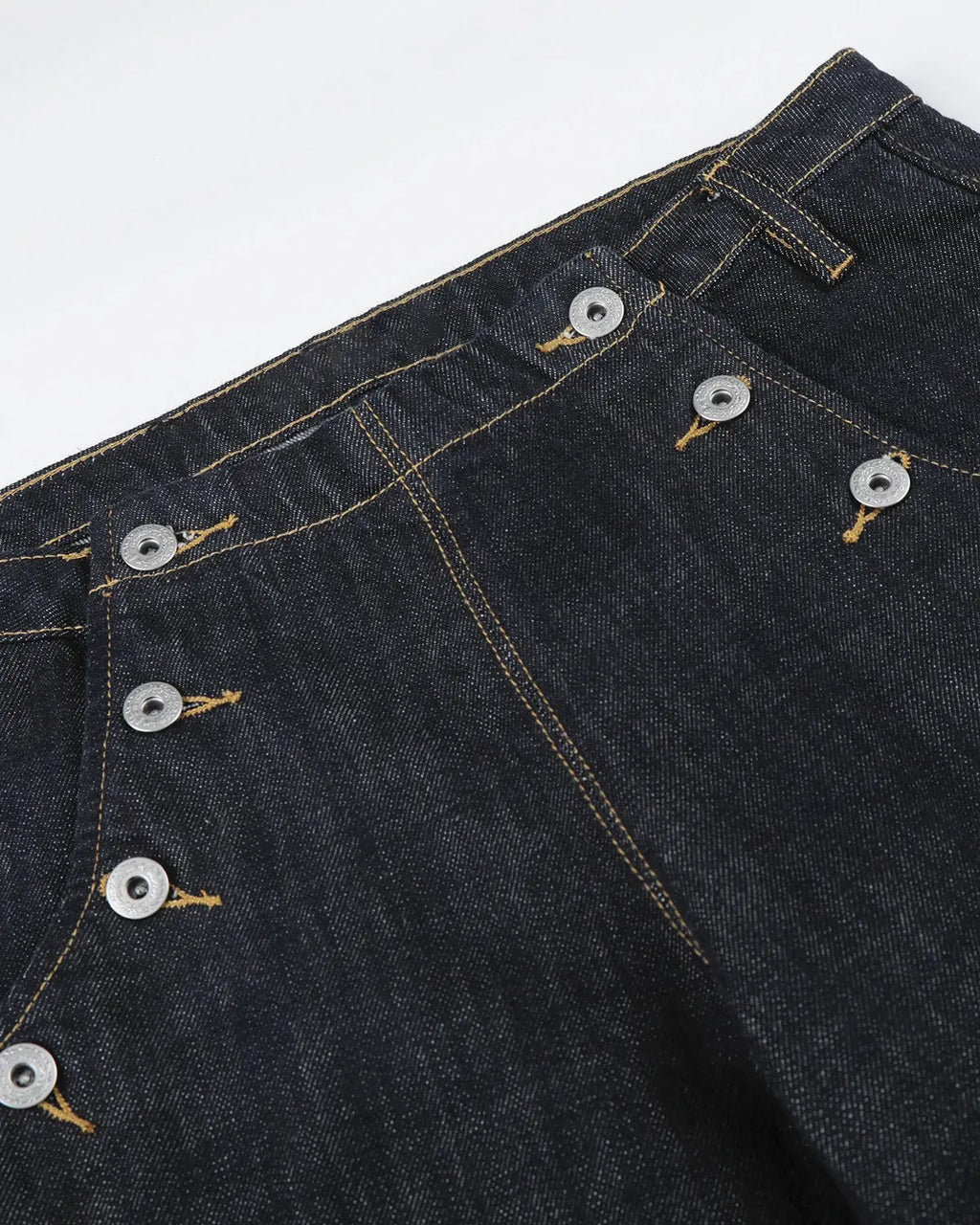 Button Detail Raw Wide-Leg Jeans | Inflation Streetwear