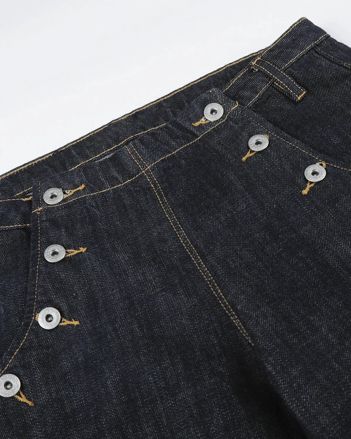 Button Detail Raw Wide-Leg Jeans | Inflation Streetwear