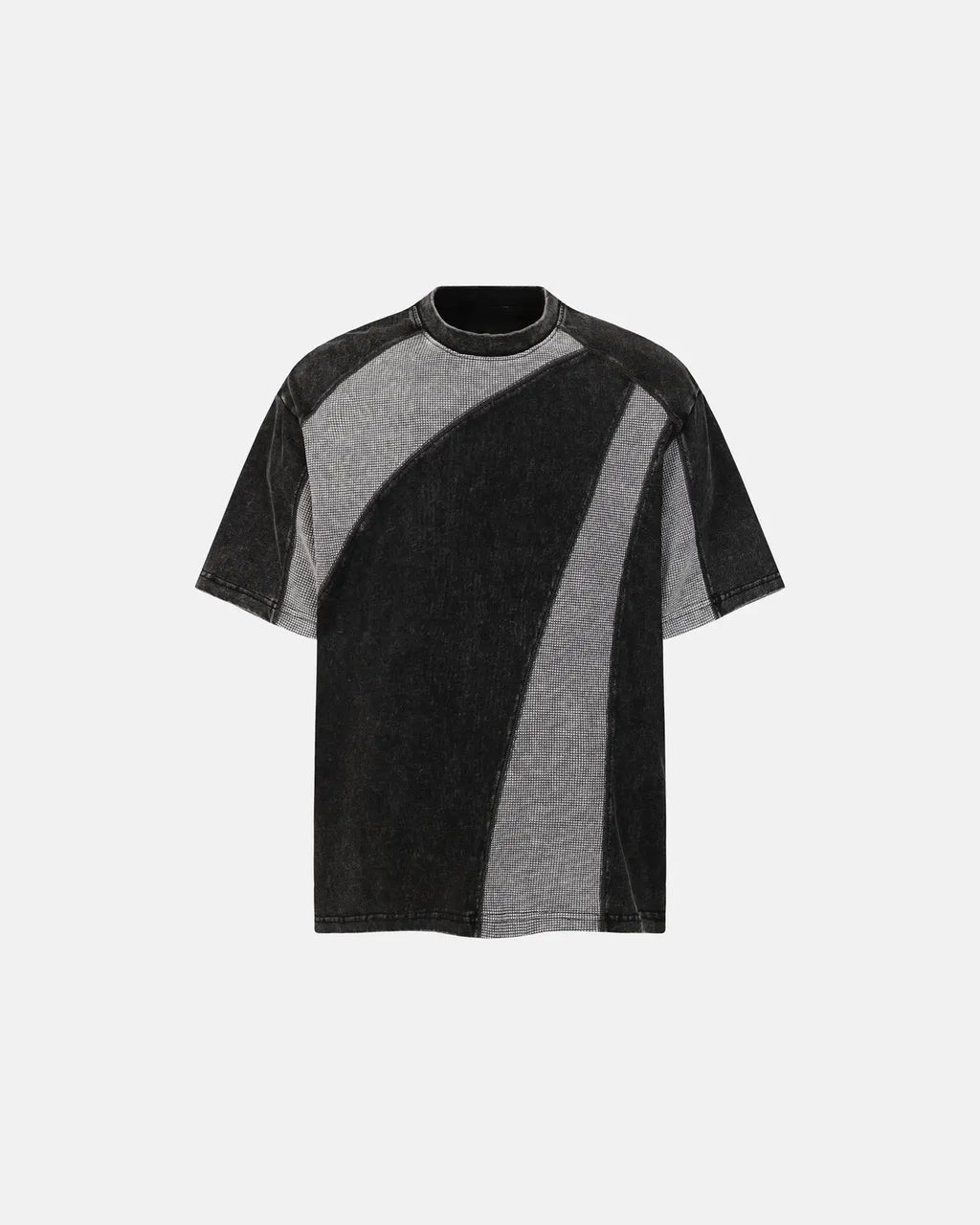Textured Patchwork Washed T-Shirt | Inflation Streetwear