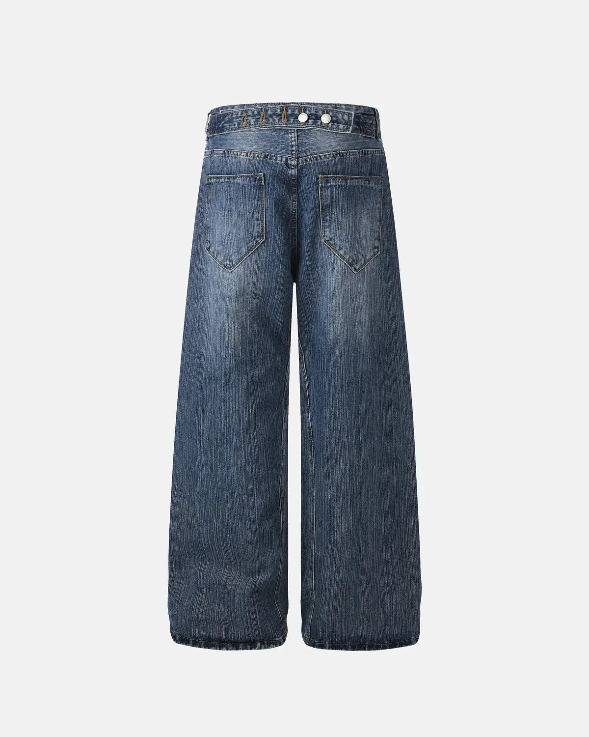 Adjustable Waist Bamboo Weave Baggy Jeans | Inflation Streetwear