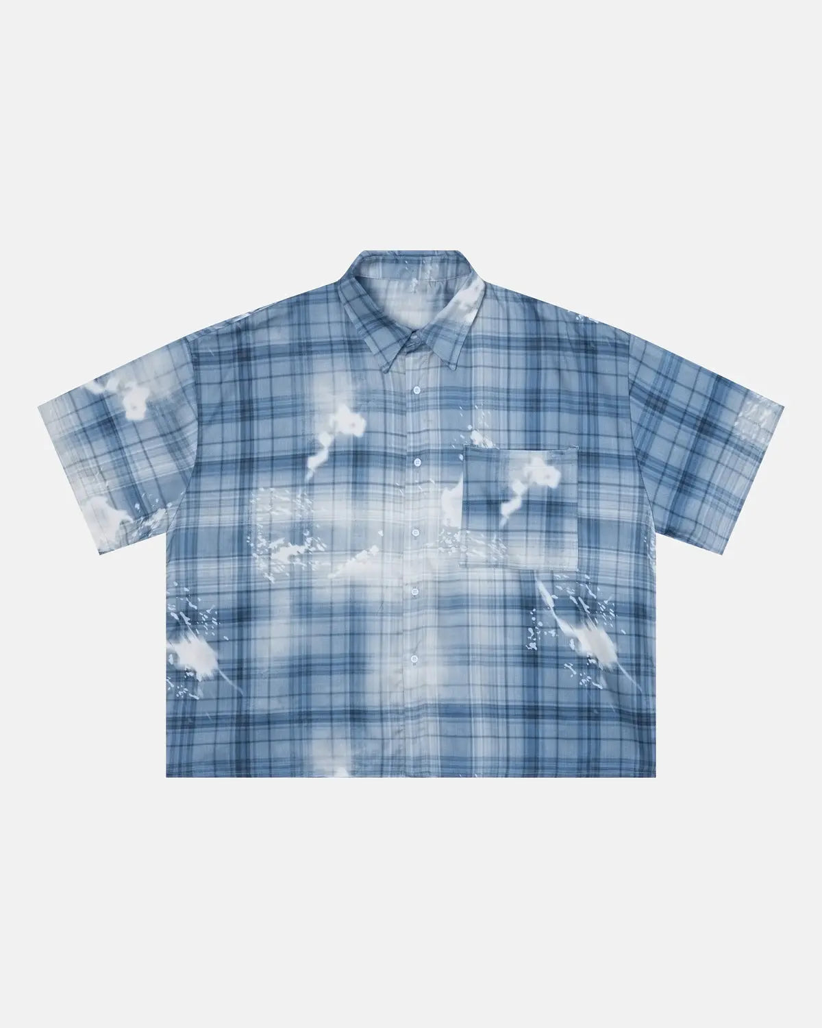 Boxy Tencel Washed Plaid Print Shirt | Inflation Streetwear