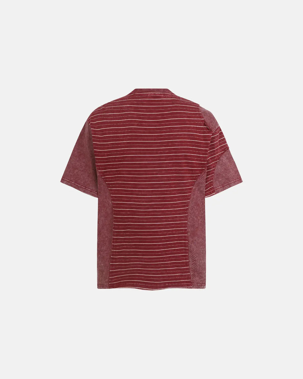 Striped Patchwork Washed T-Shirt | Inflation Streetwear