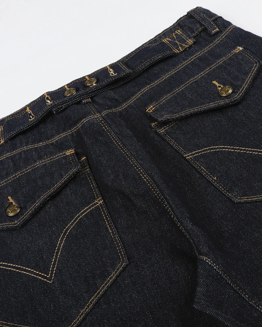 Raw Wash Barrel Jeans with Cinch Back | Inflation Streetwear