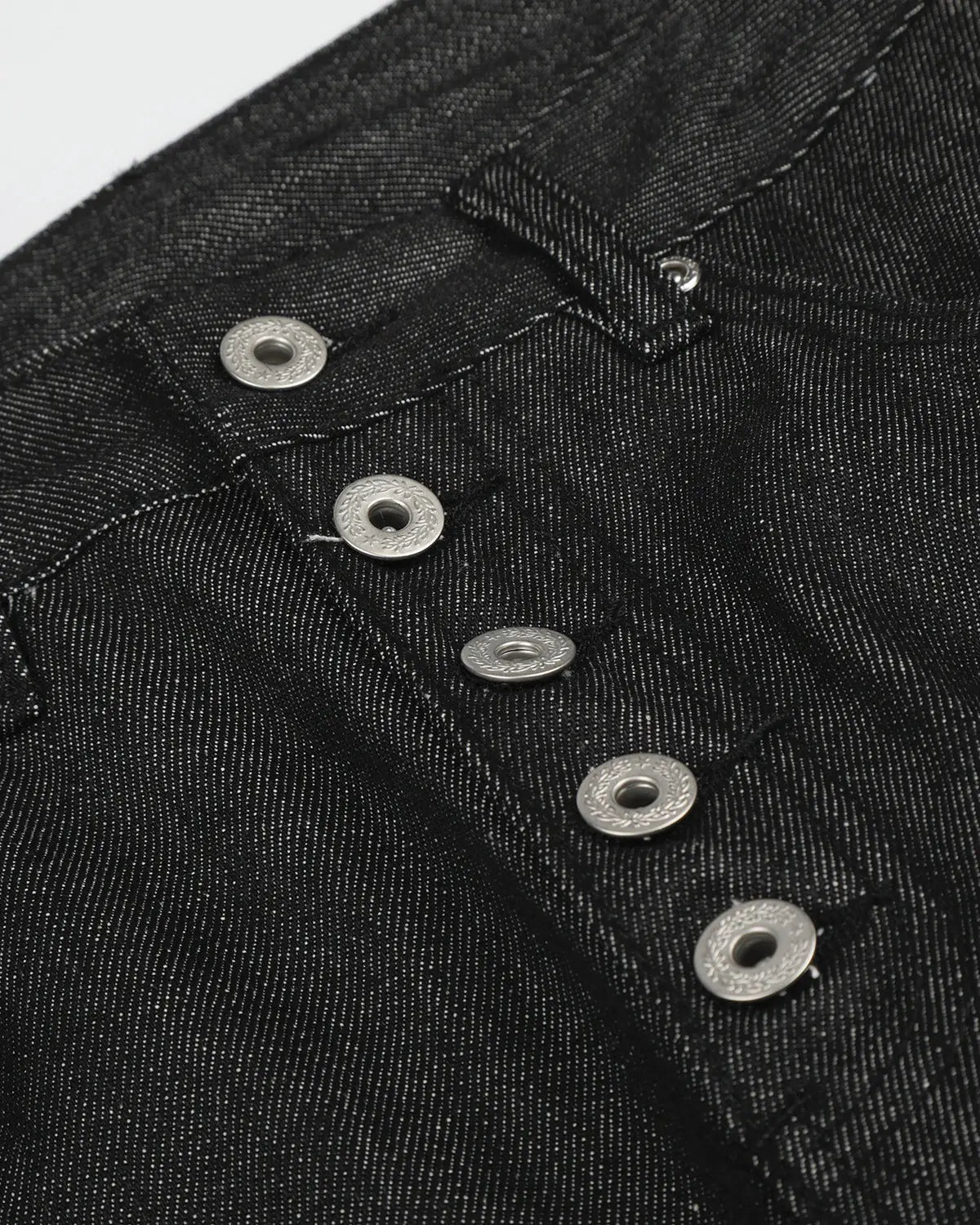 Button Detail Raw Baggy Jeans | Inflation Streetwear