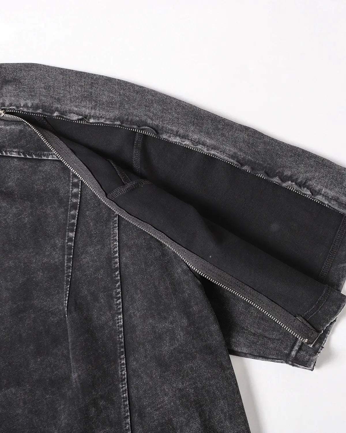 Distressed Washed Zip Sleeve T-Shirt | Inflation Streetwear