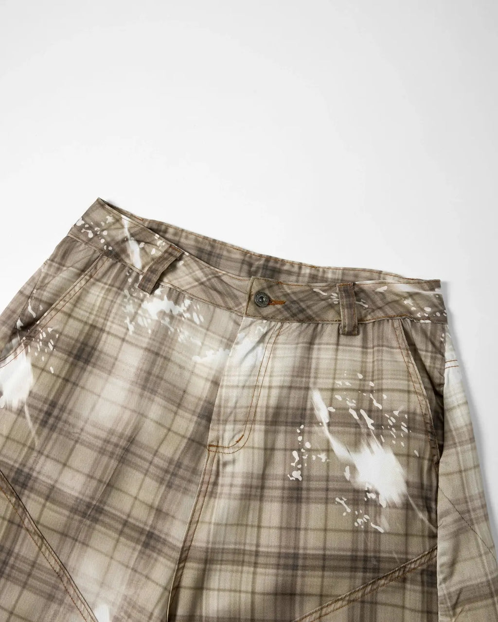 Tencel Washed Plaid Print Longline Shorts | Inflation Streetwear