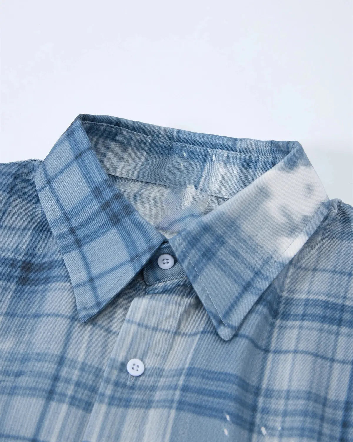 Boxy Tencel Washed Plaid Print Shirt | Inflation Streetwear