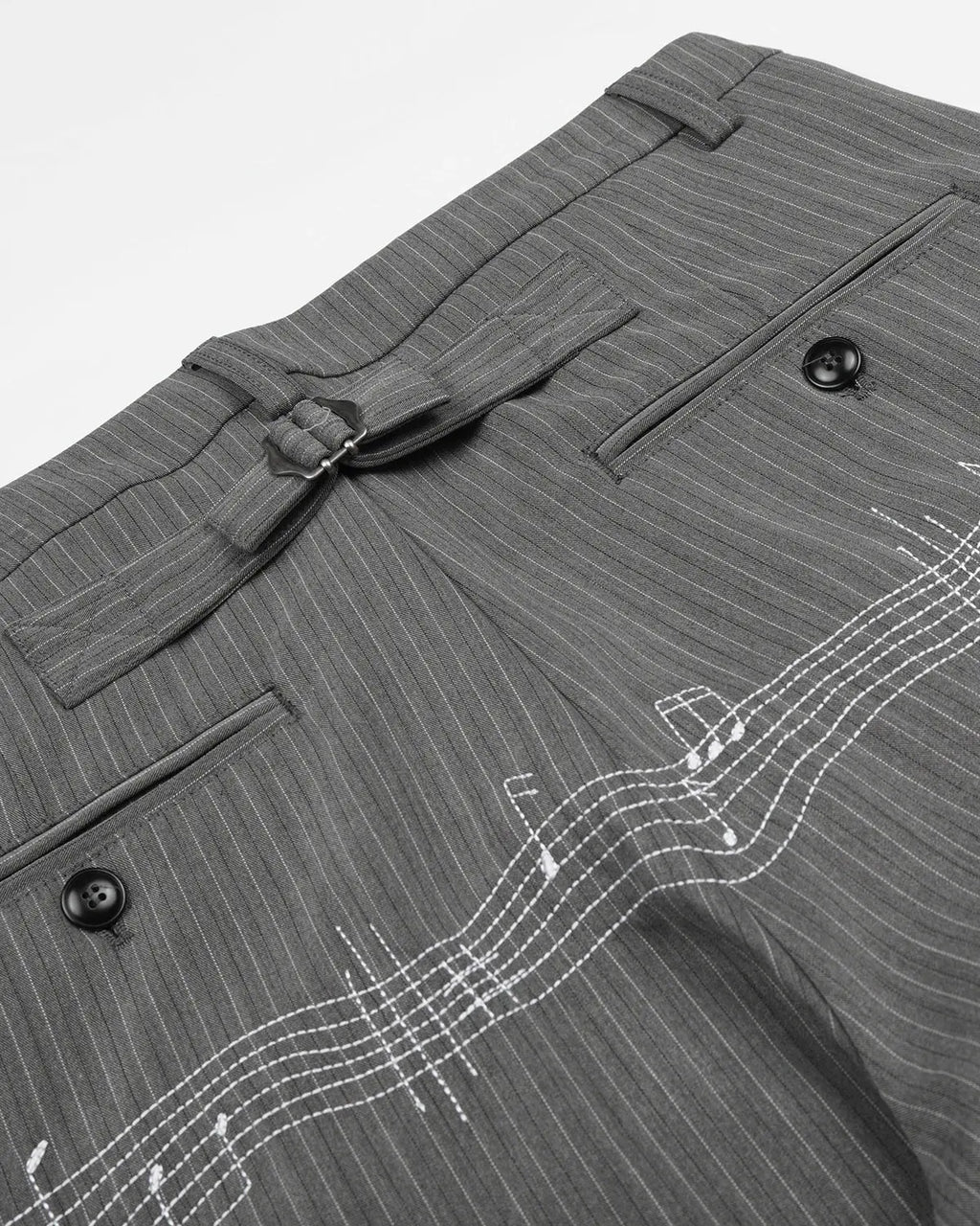 Pinstripe Cinch Back Tailored Pants | Inflation Streetwear
