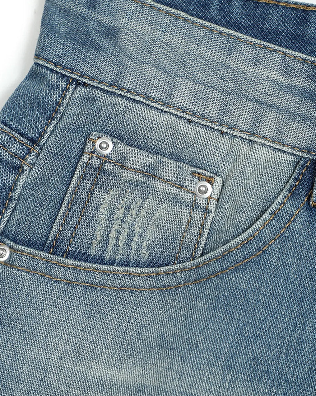Distressed Washed Knee-Length Jorts | Inflation Streetwear
