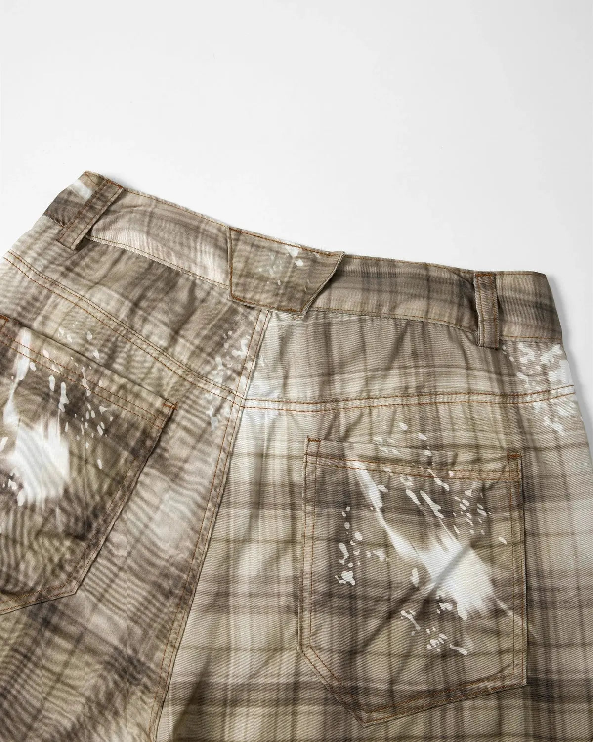 Tencel Washed Plaid Print Longline Shorts | Inflation Streetwear