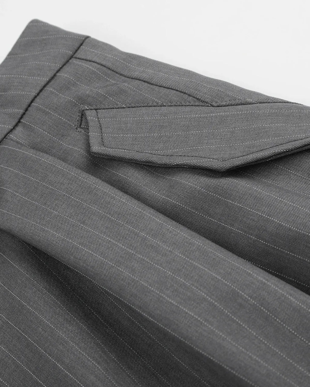 Pinstripe Pleated Ring Detail Tailored Shorts | Inflation Streetwear