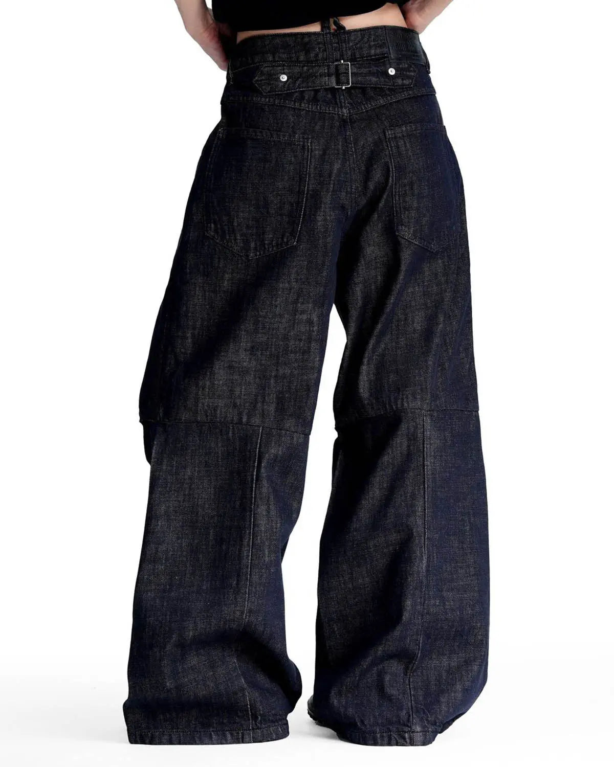 Cinch Back Raw Baggy Jeans | Inflation Streetwear