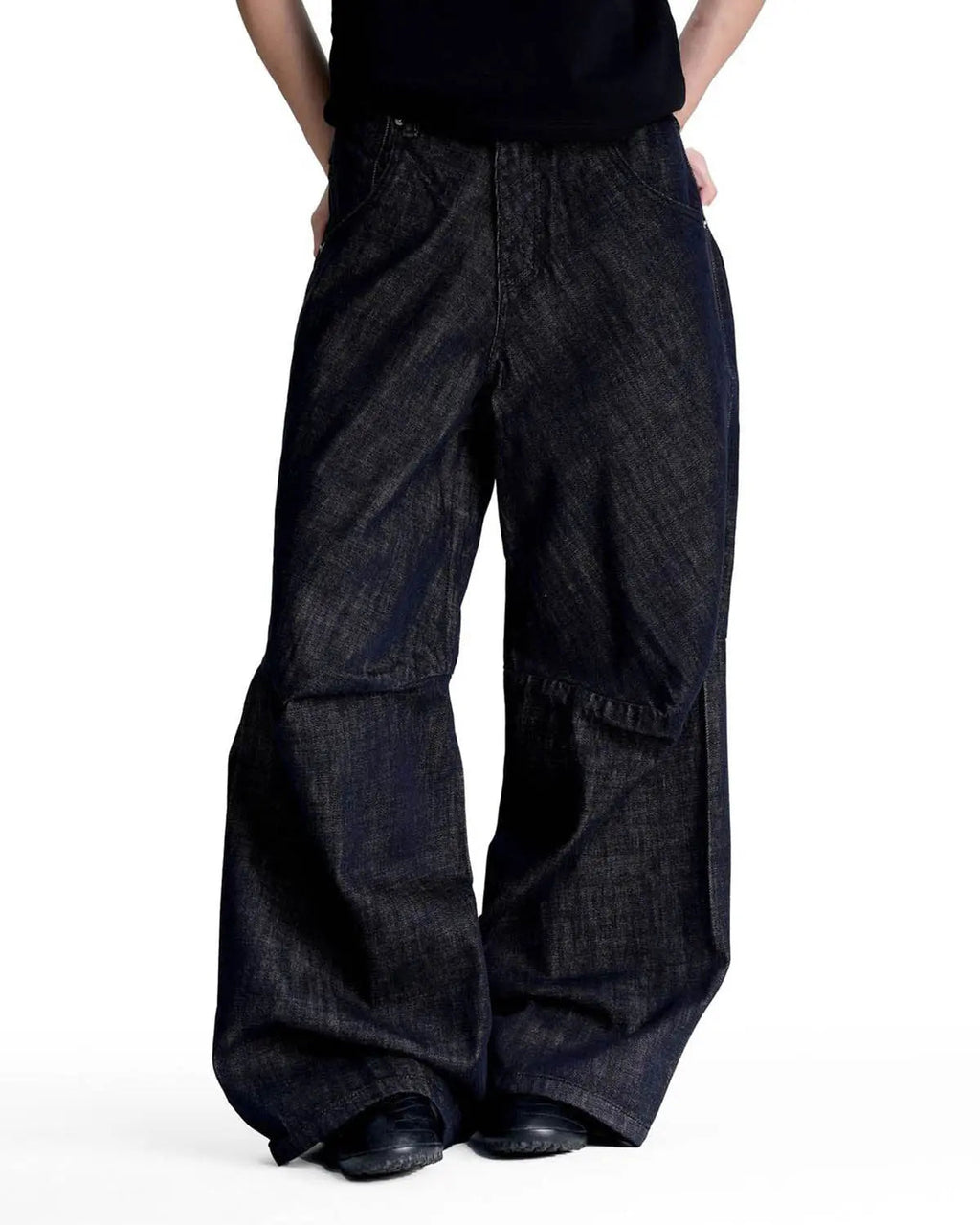 Cinch Back Raw Baggy Jeans | Inflation Streetwear