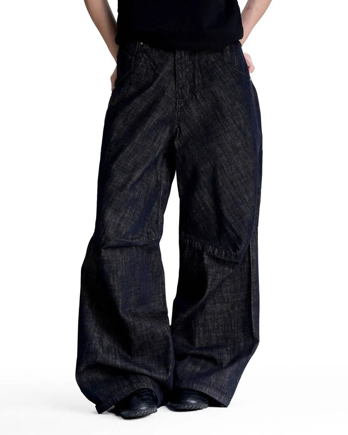 Cinch Back Raw Baggy Jeans | Inflation Streetwear