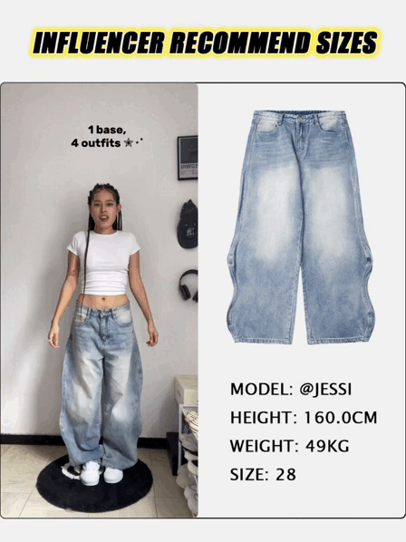 INFLATION Wave Washed Baggy Jeans