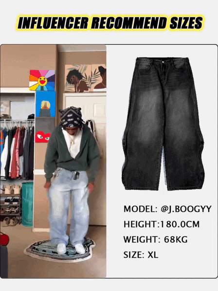INFLATION Brand Washed Baggy Denim Pants
