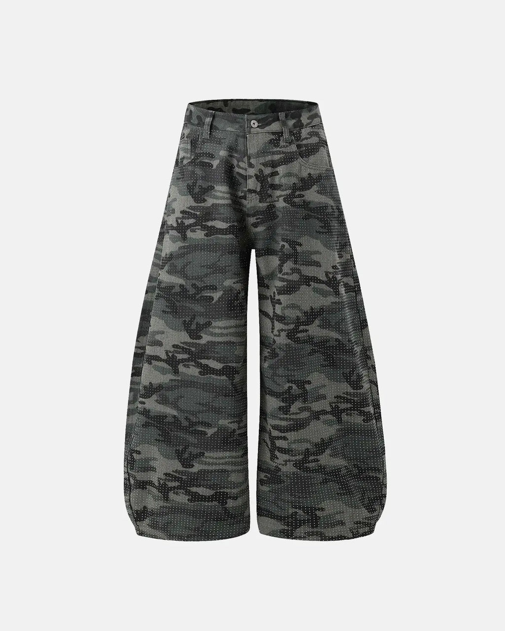 Rhinestone Camo Barrel Pants | Inflation Streetwear