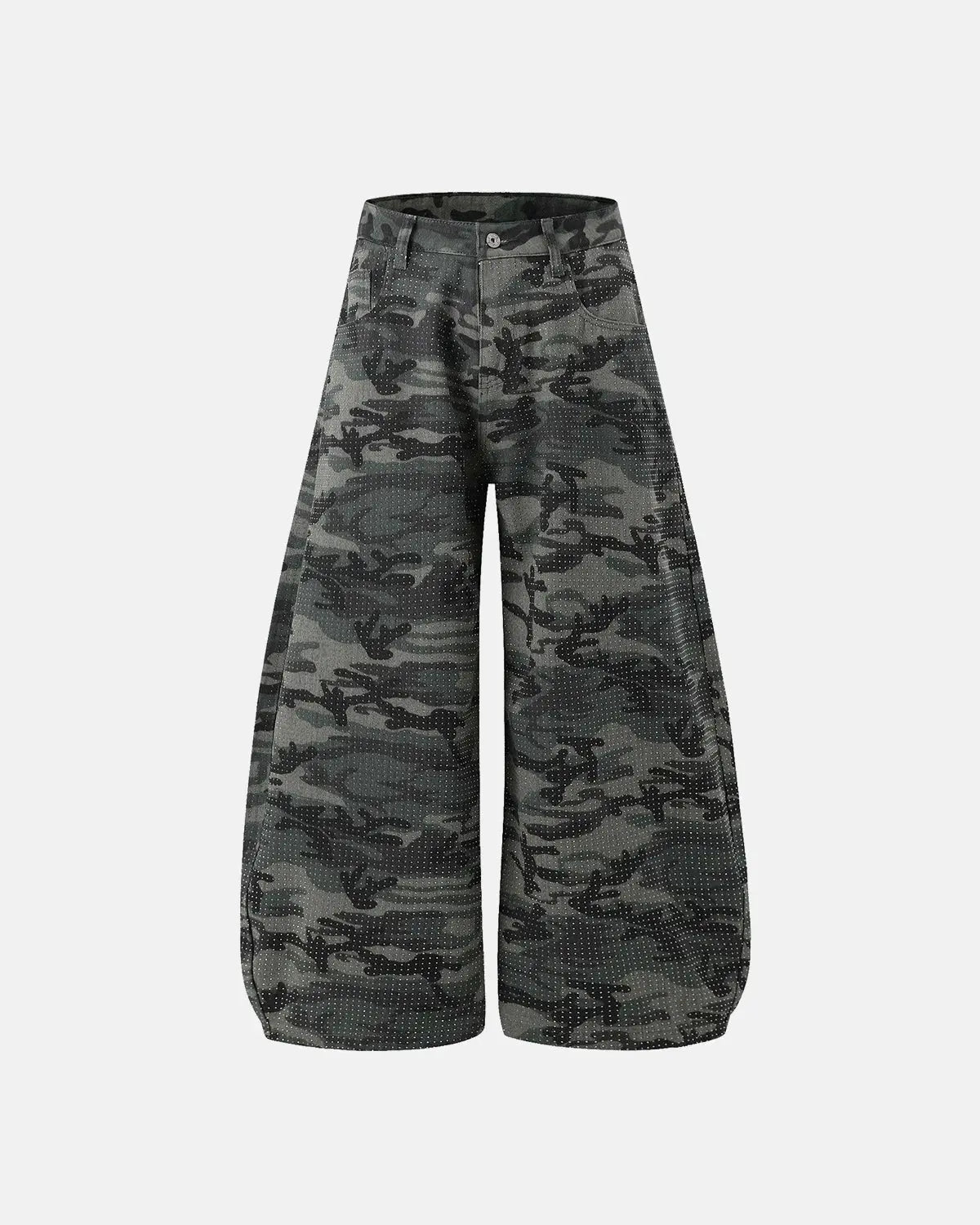 Rhinestone Camo Barrel Pants | Inflation Streetwear
