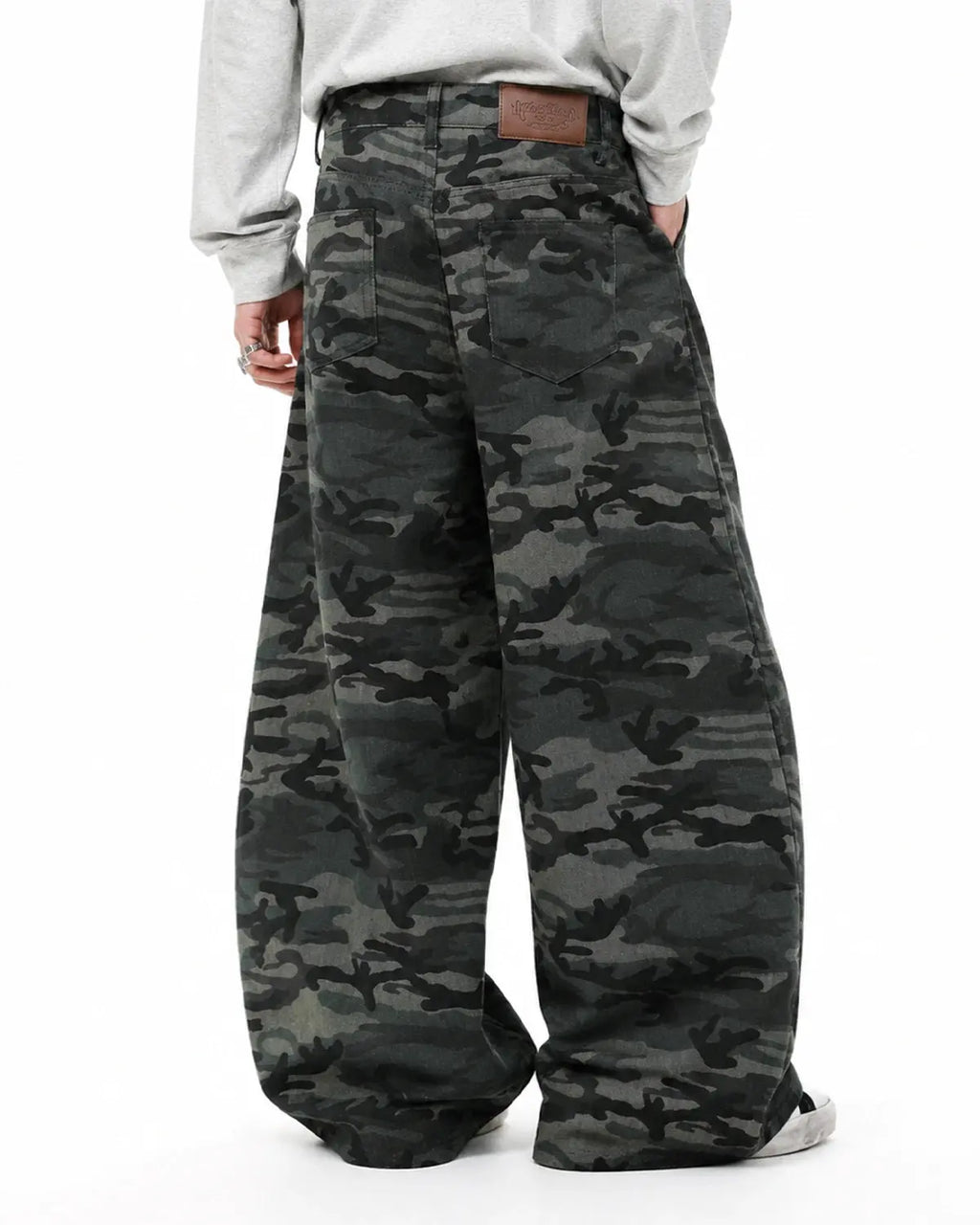 Rhinestone Camo Barrel Pants | Inflation Streetwear