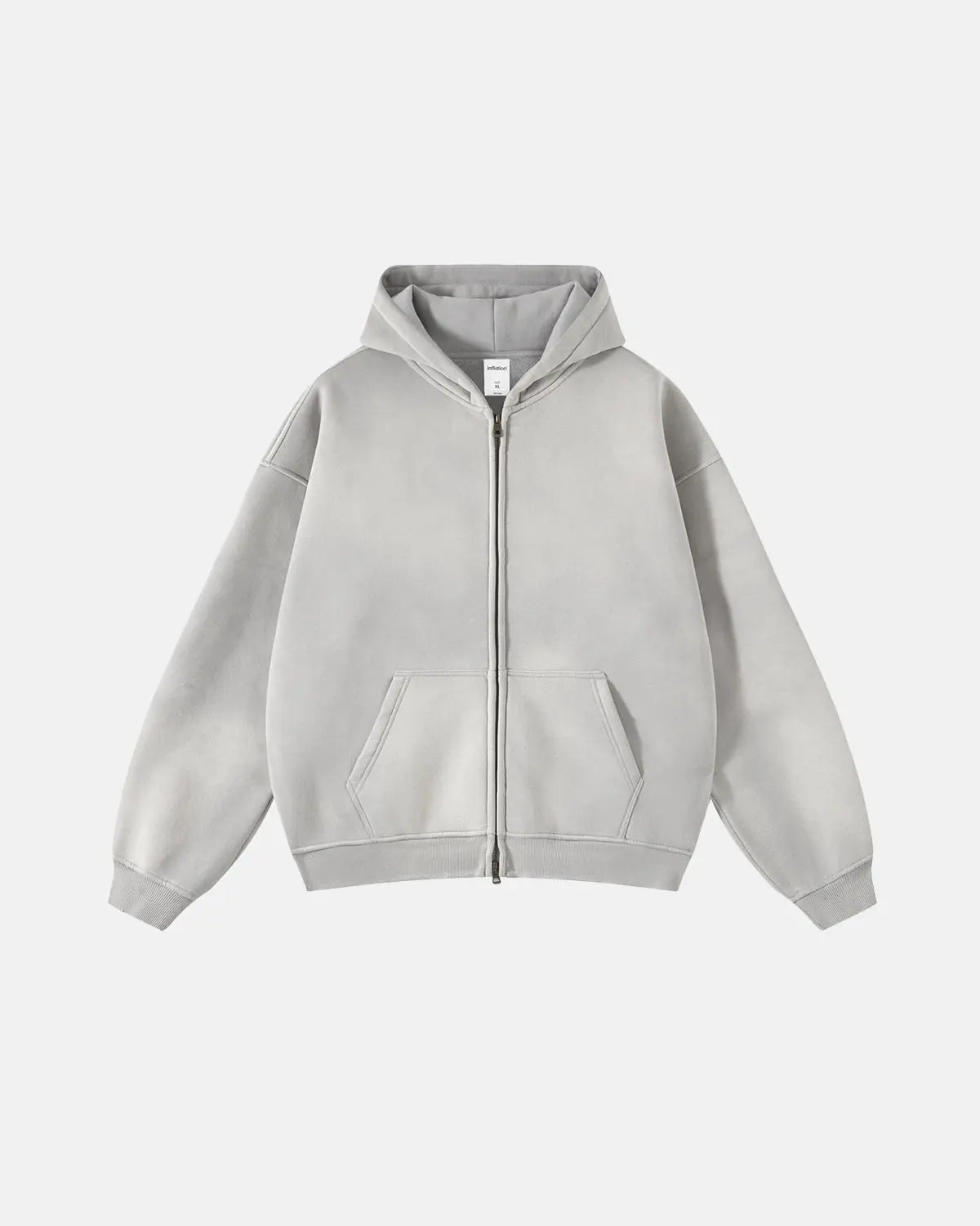 Acid Washed Distressed Fleece Zip Up Hoodies | Inflation Streetwear