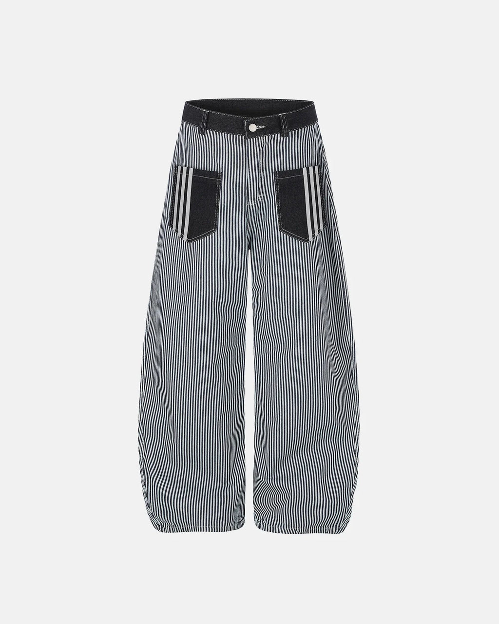 Striped Patch Pocket Baggy Jeans | Inflation Streetwear