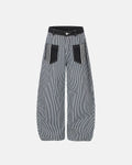 Striped Patch Pocket Baggy Jeans | Inflation Streetwear