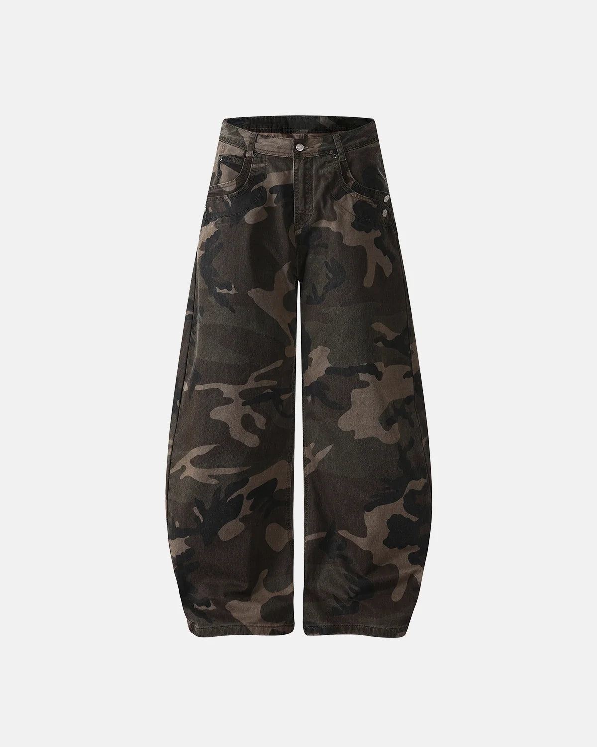 Studded Camo Barrel Jeans | Inflation Streetwear