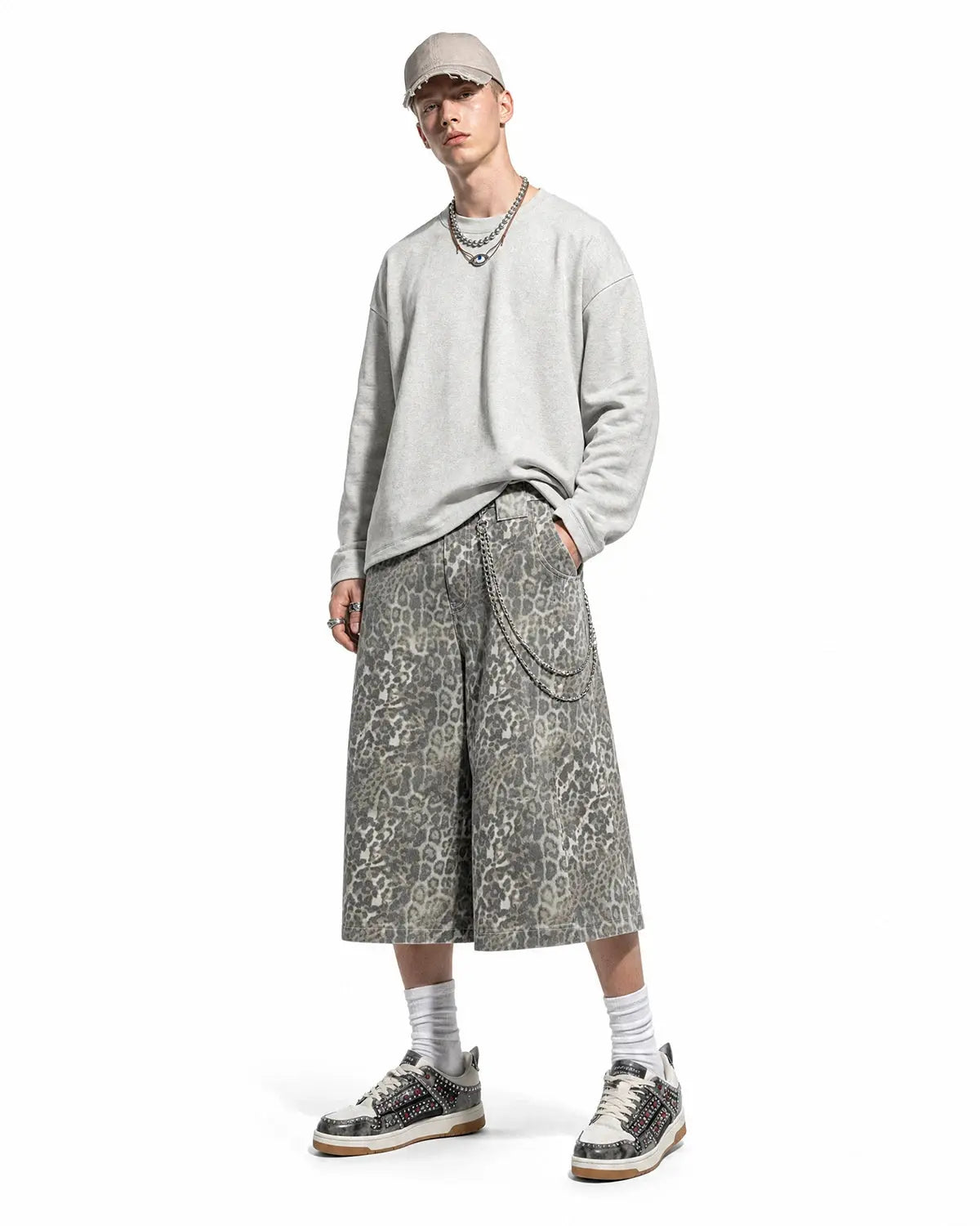 Leopard Print Baggy Shorts | Inflation Streetwear
