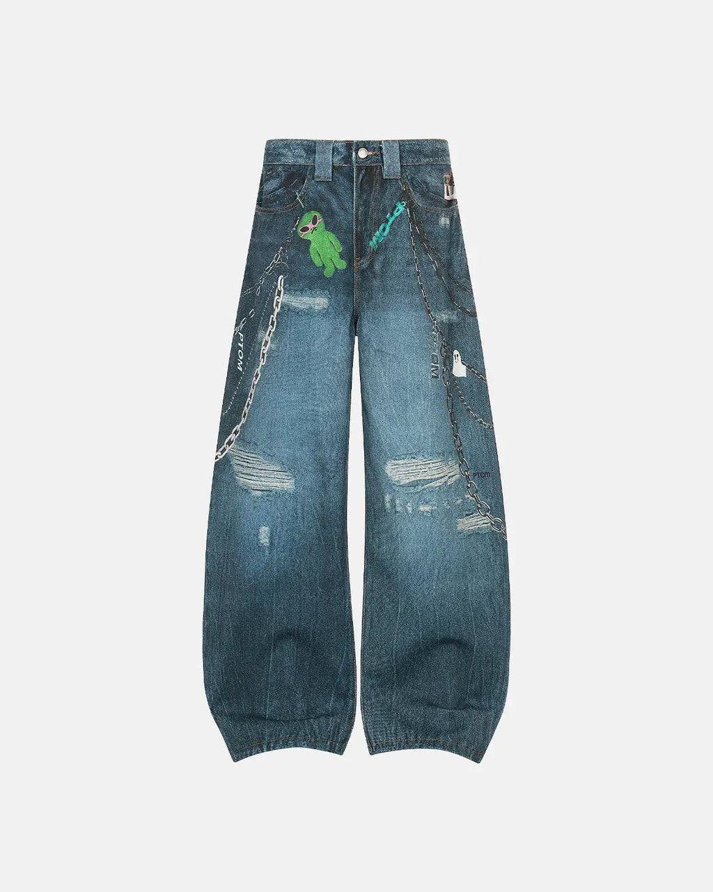 3D Print Chain Barrel Jeans | Inflation Streetwear
