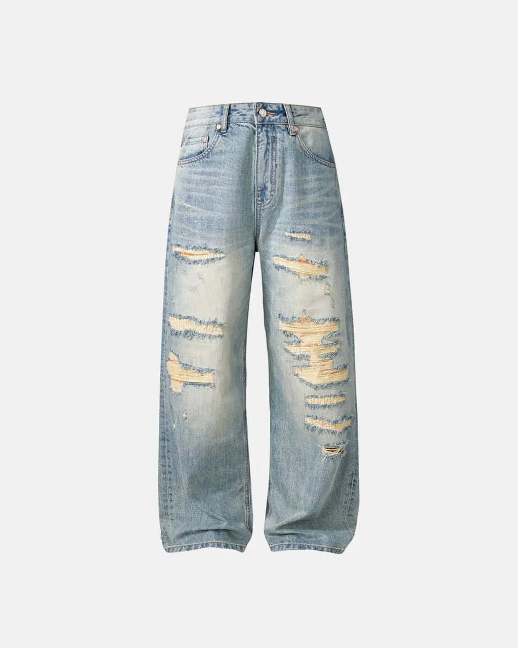 Distressed Ripped Straight-Leg Jeans | Inflation Streetwear