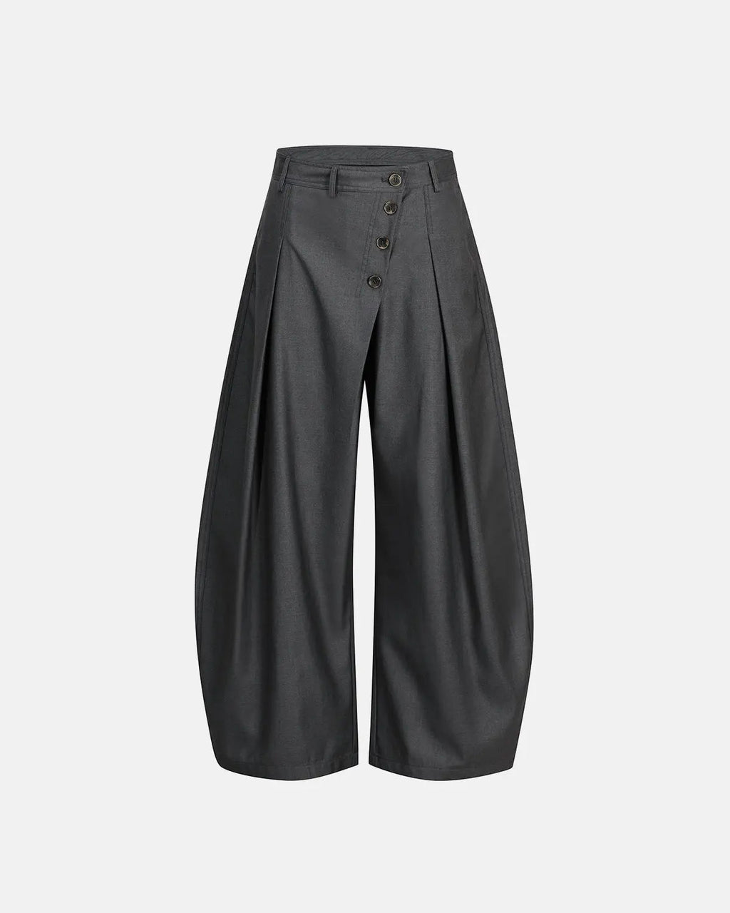 Asymmetric Pleated Barrel-Leg Suit Pants | Inflation Streetwear