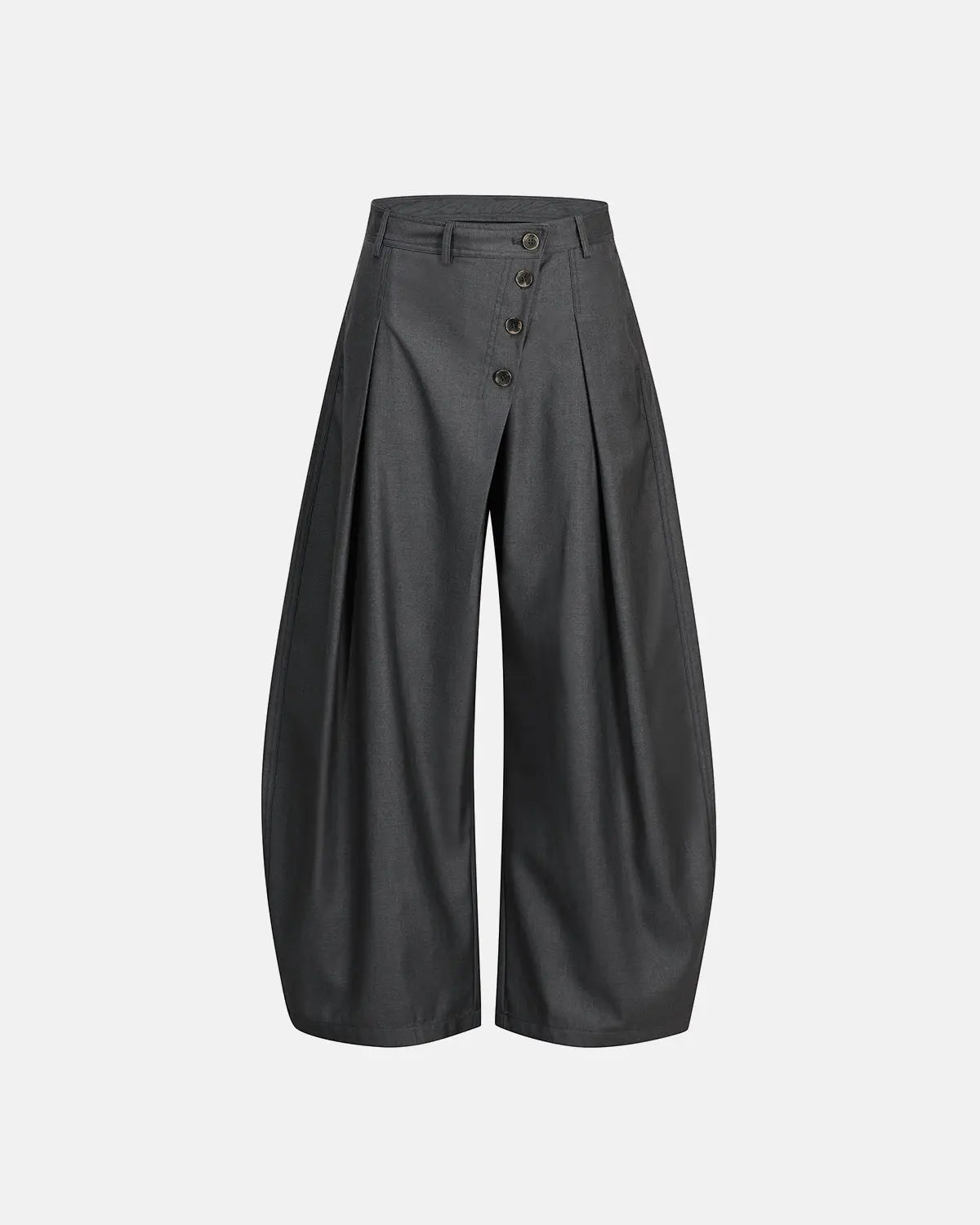 Asymmetric Pleated Barrel-Leg Suit Pants | Inflation Streetwear