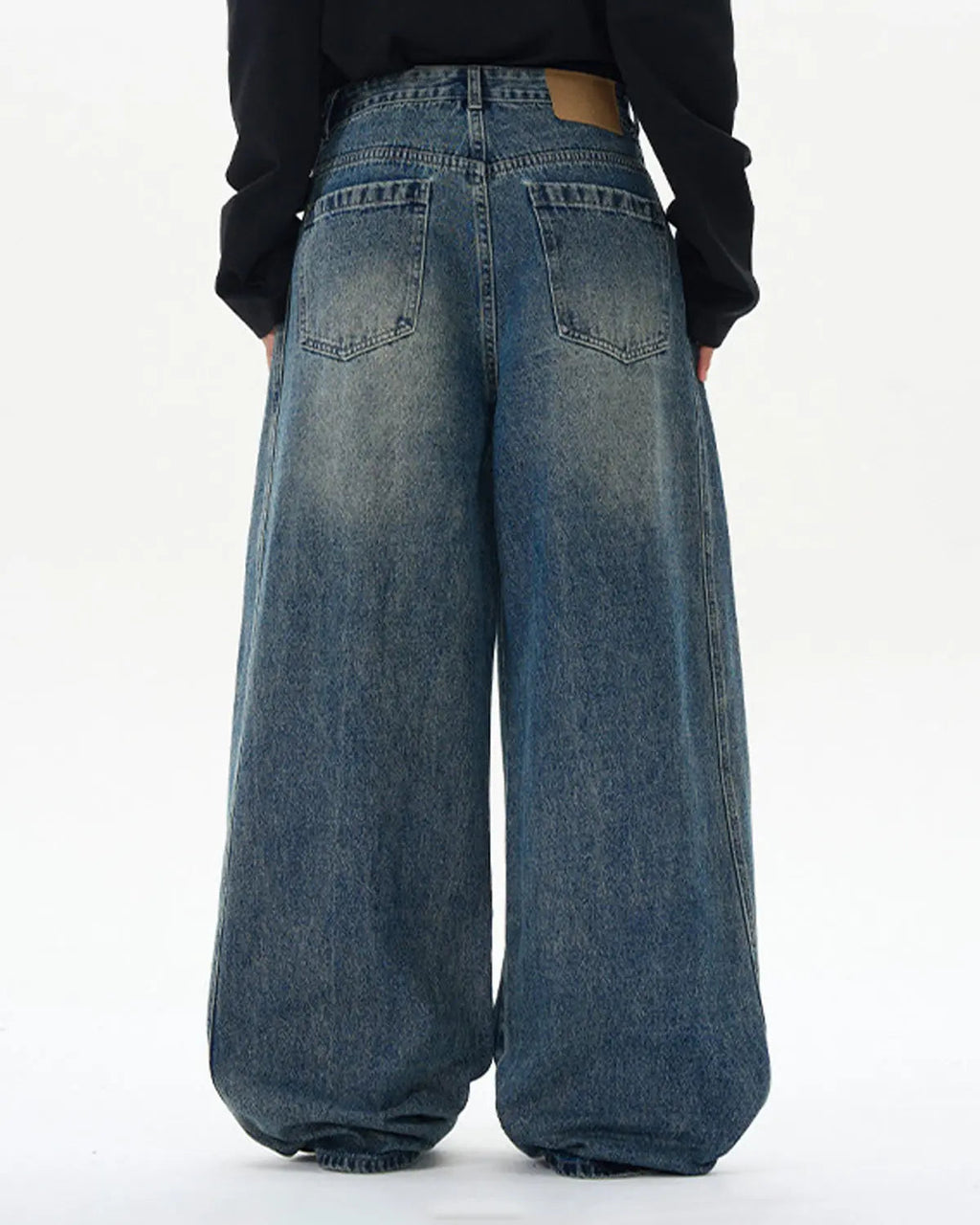 Deconstructed Washed Barrel Jeans | Inflation Streetwear