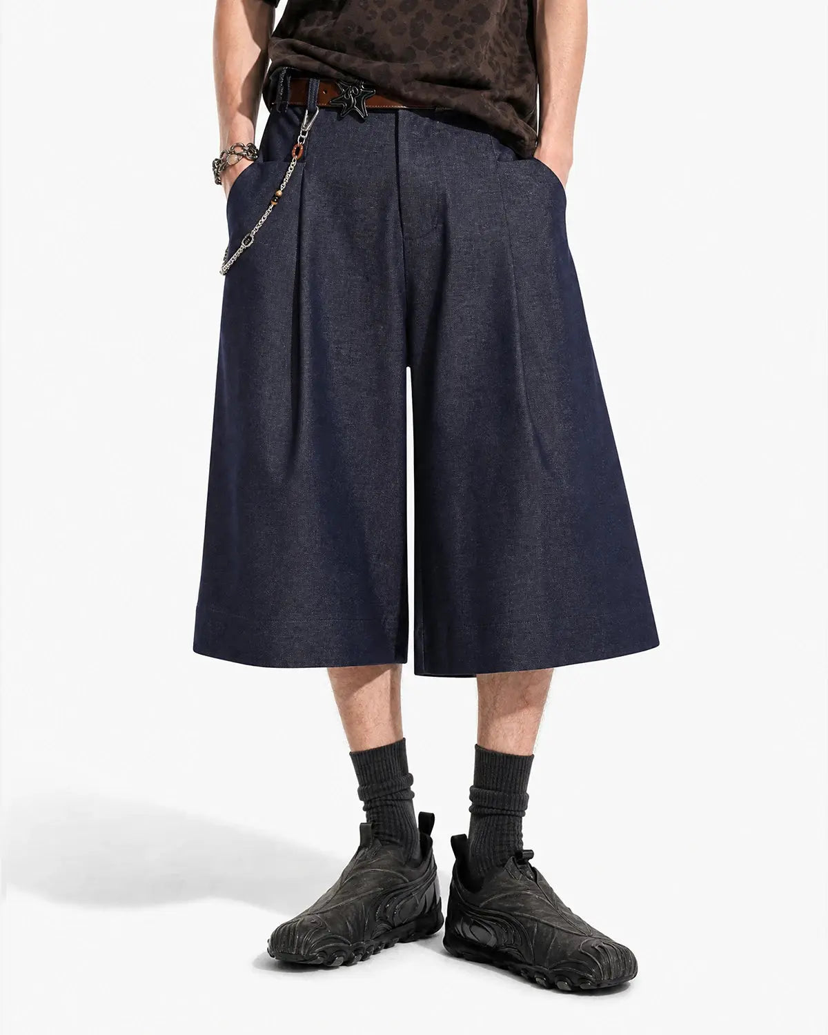 Pleated Wide-Leg Tailored Shorts | Inflation Streetwear
