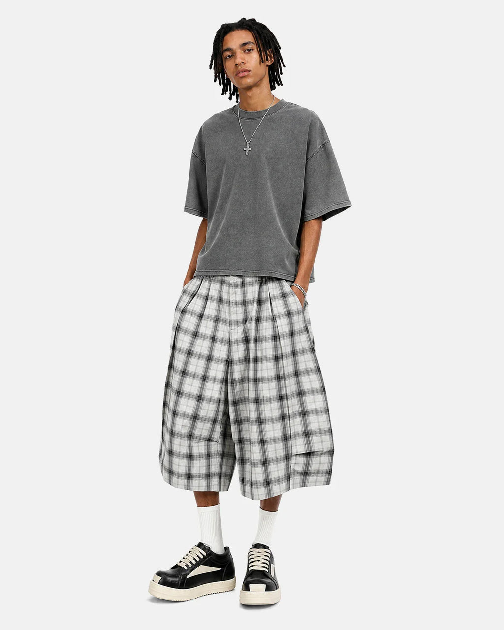 Plaid Longline Casual Shorts | Inflation Streetwear