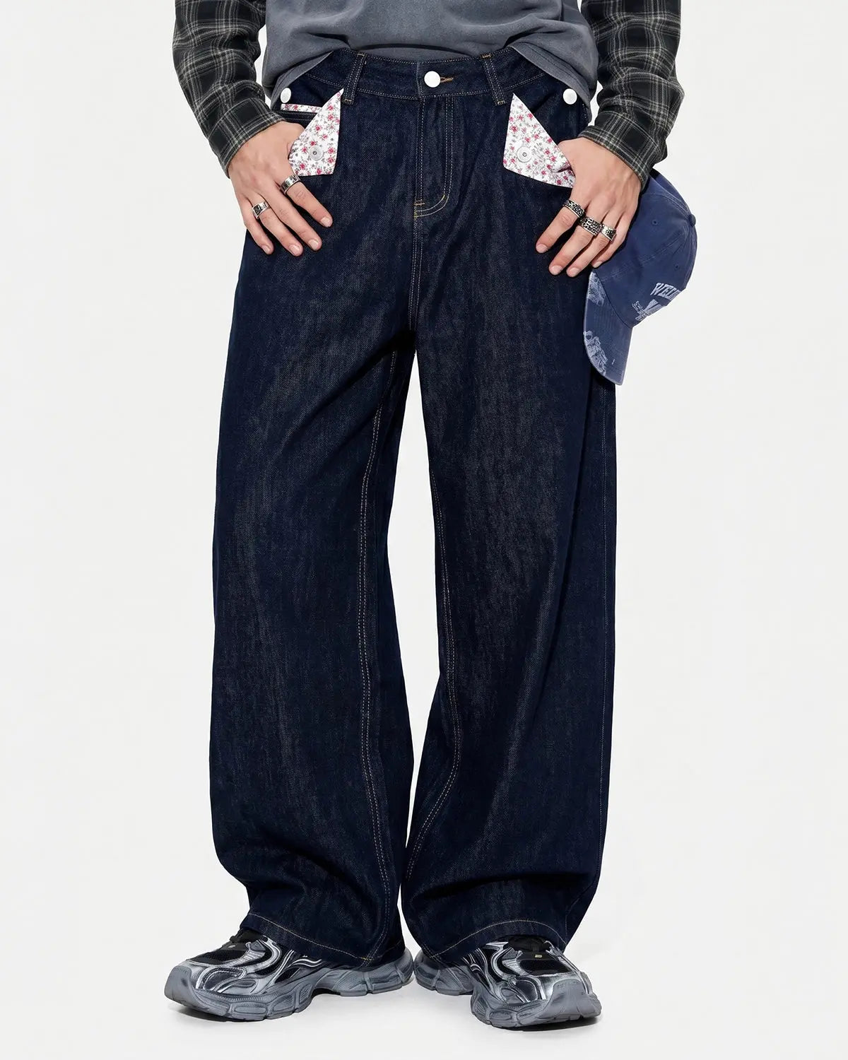 Selvedge Buckle Baggy Jeans | Inflation Streetwear