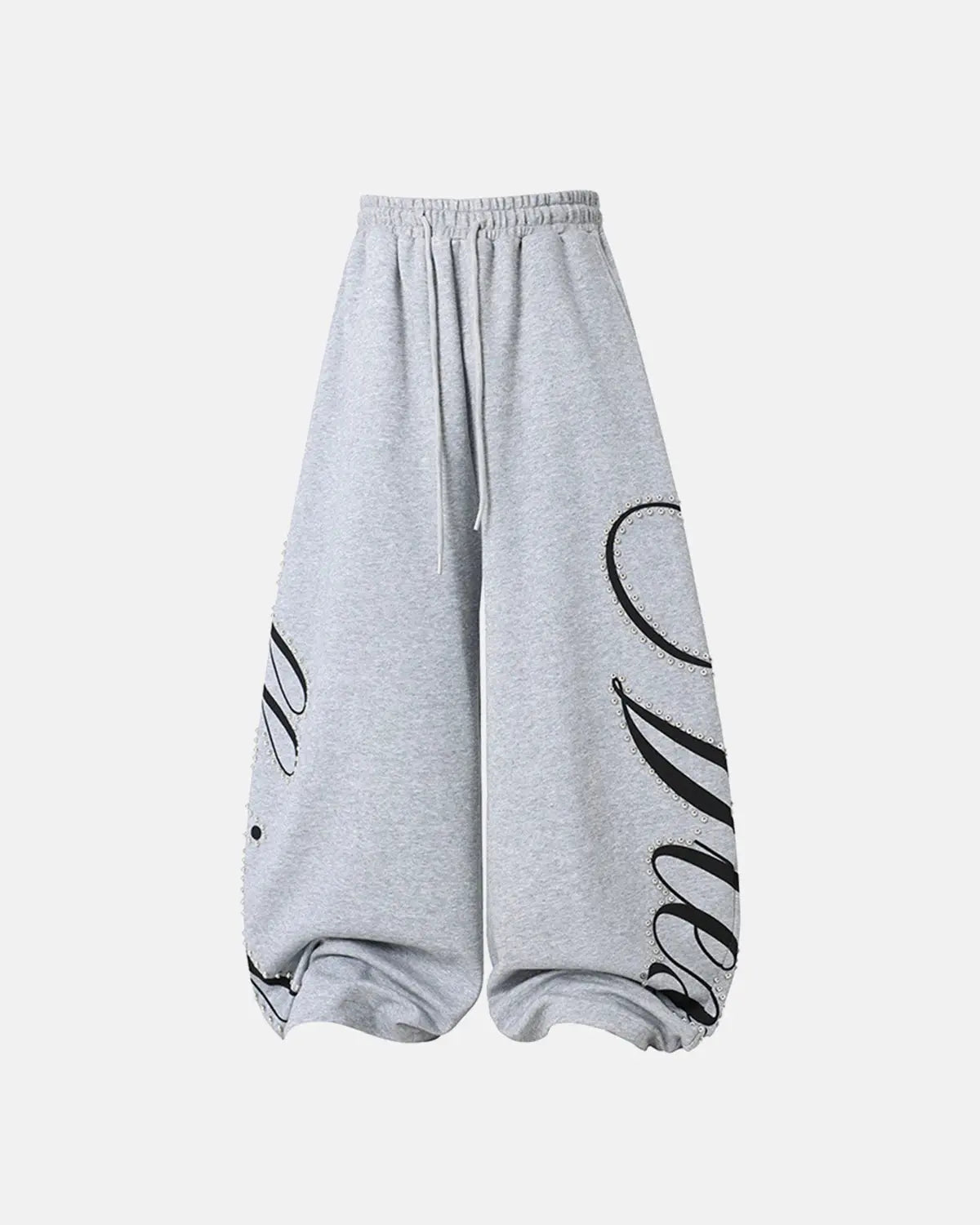 Rhinestone Script Baggy Sweatpants | Inflation Streetwear