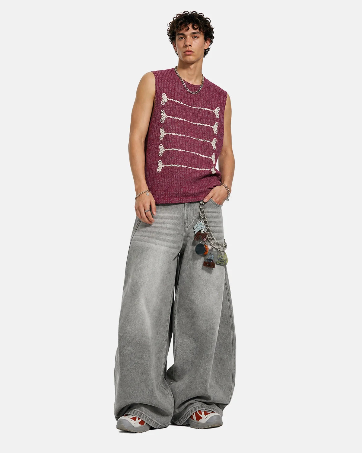 Embroidered Knit Tank Top | Inflation Streetwear
