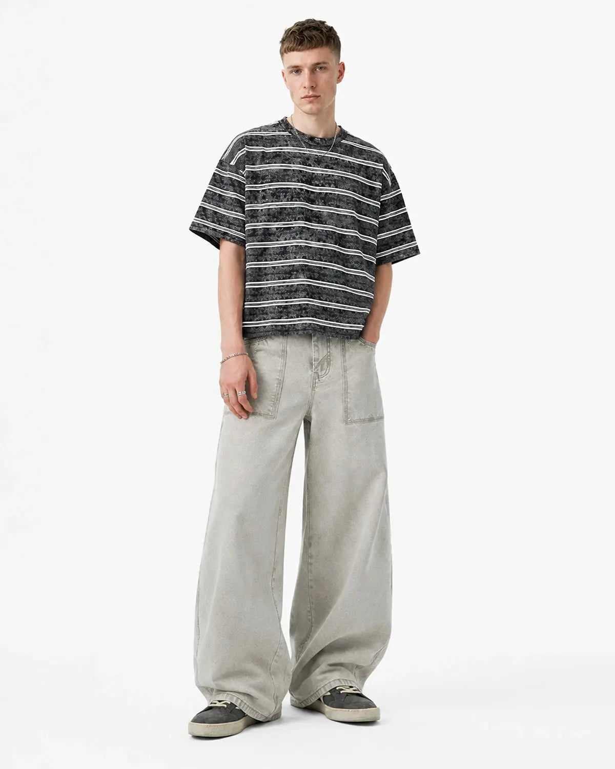 Deconstructed Distressed Barrel Jeans | Inflation Streetwear