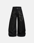 Metal Eyelet Chain Barrel Jeans | Inflation Streetwear