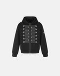 Braided Embroidery Boxy Zip Up Hoodie | Inflation Streetwear