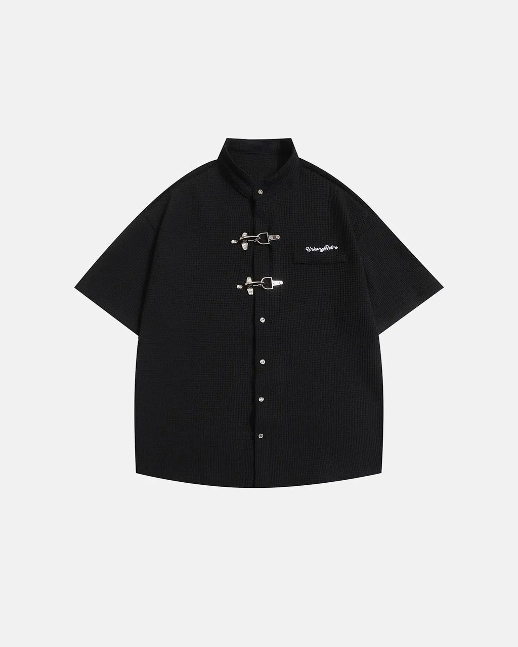 Waffle Shirt with Metal Clasp Detail | Inflation Streetwear
