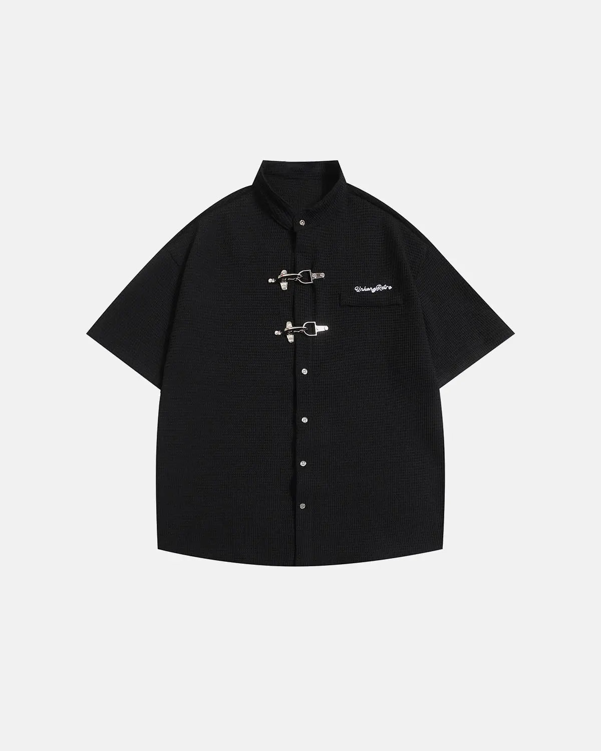 Waffle Shirt with Metal Clasp Detail | Inflation Streetwear