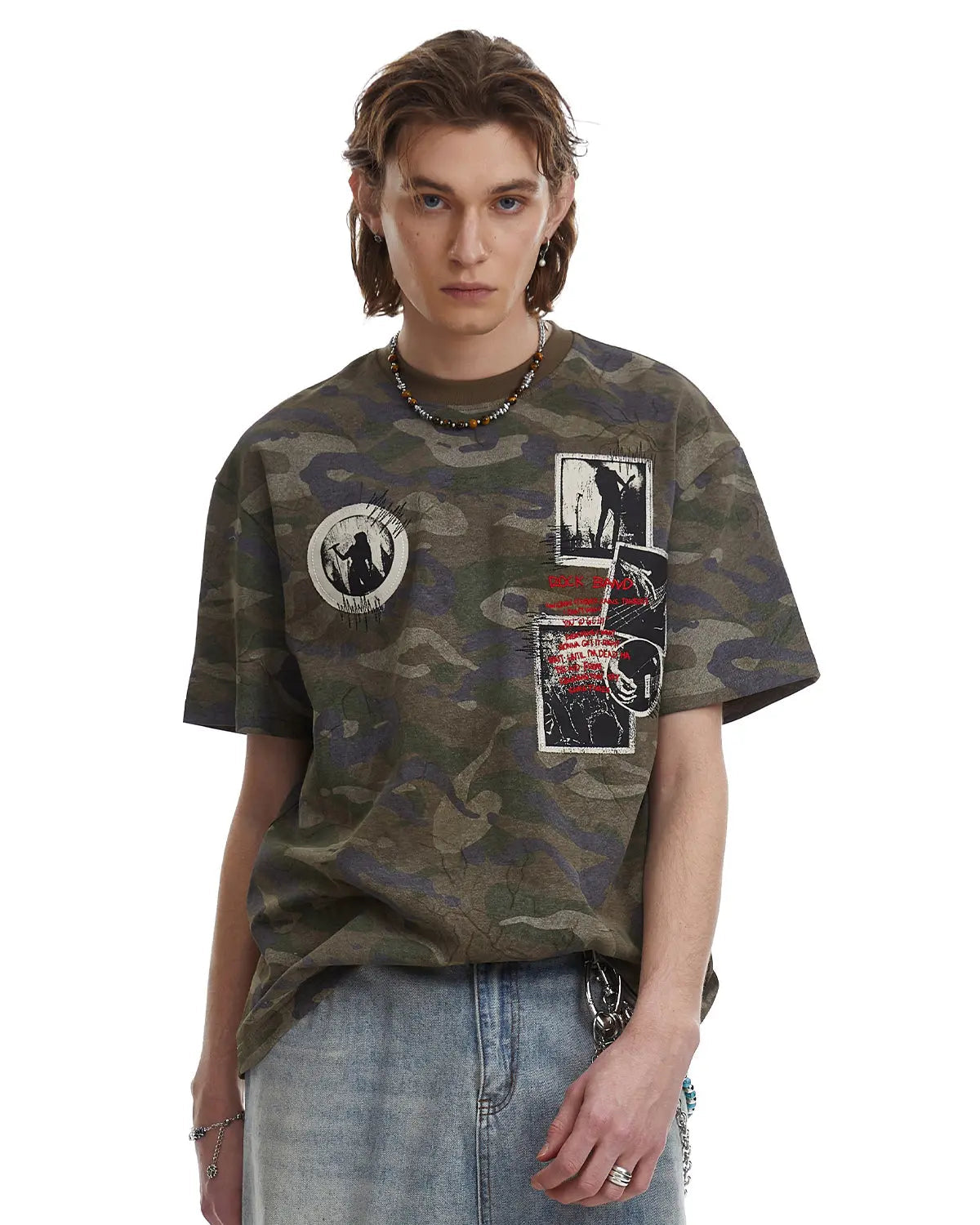 Vintage Camo Patch Graphic T-Shirt | Inflation Streetwear